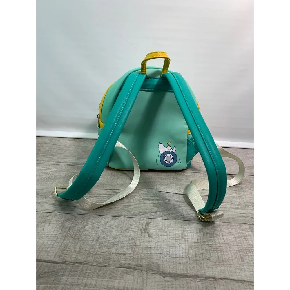 Loungefly Peanuts Snoopy Road Trip Mini Backpack Teal Yellow CANYNPVGP-R